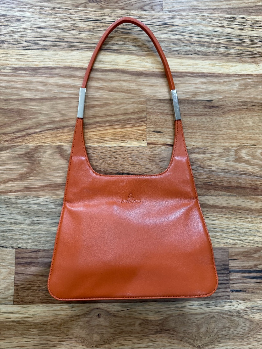 Adamis Orange Leather Shoulder Bag